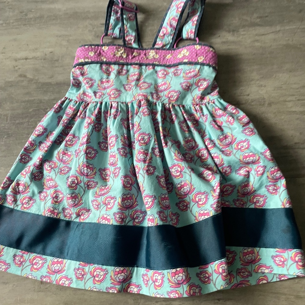 Blue, pink floral, Matilda, Jane dress size 4